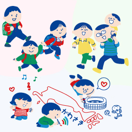 親子のイラスト