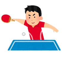 卓球をしている様子のイラスト