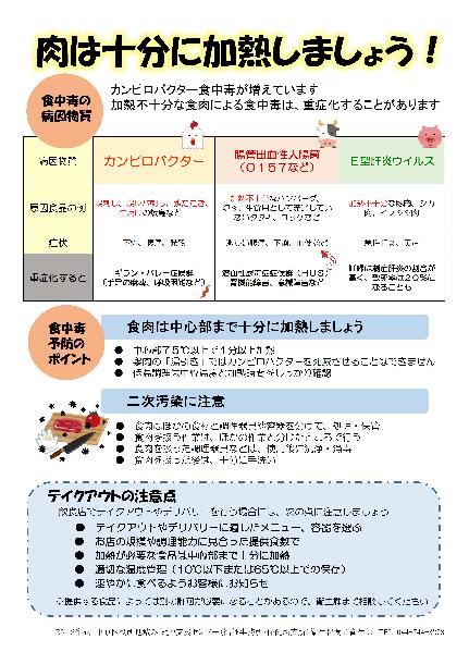 肉は十分に加熱しましょうリーフレット