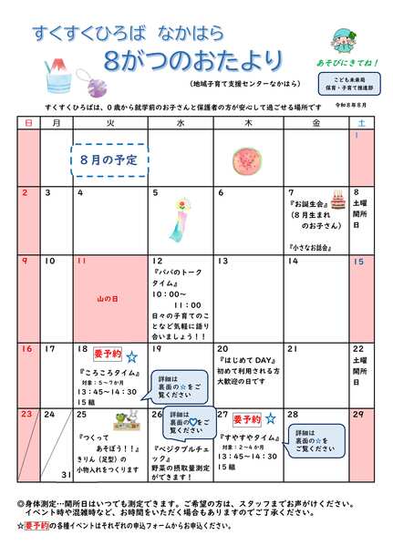 すくすくひろばなかはら表面