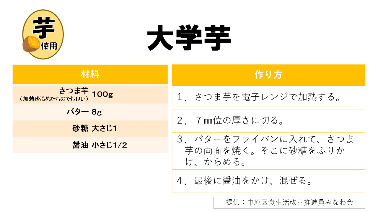 大学芋のレシピです。