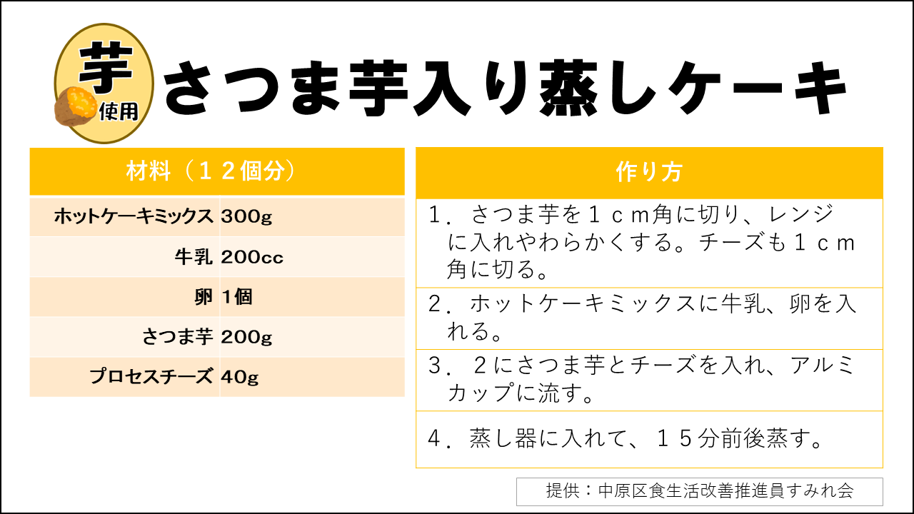 さつま芋入り蒸しケーキ