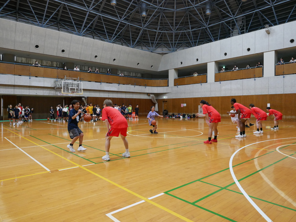 選手による直接指導の様子