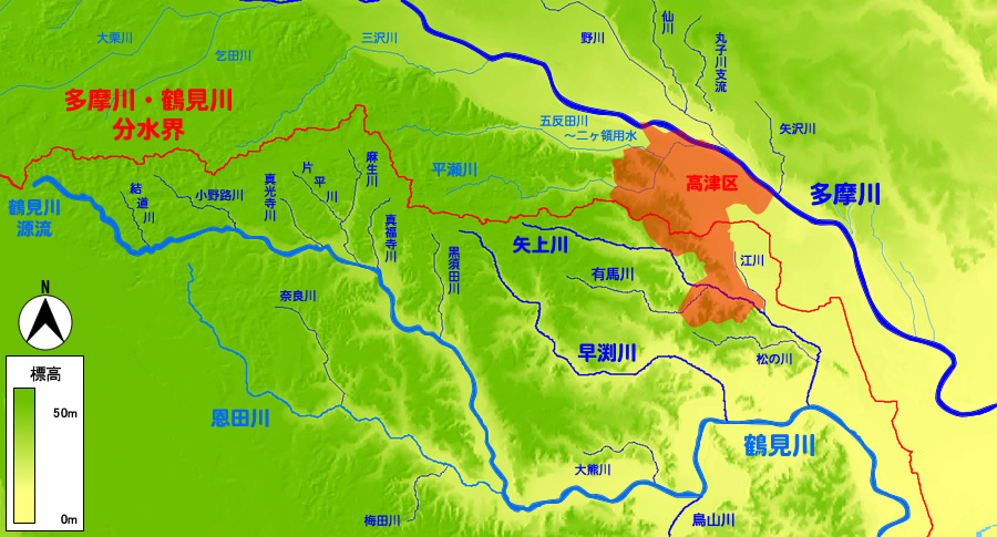 川崎市周辺河川図