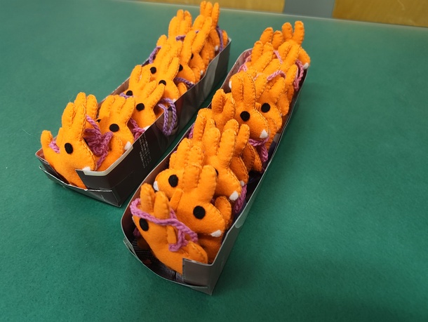 できあがったロバ隊長マスコット