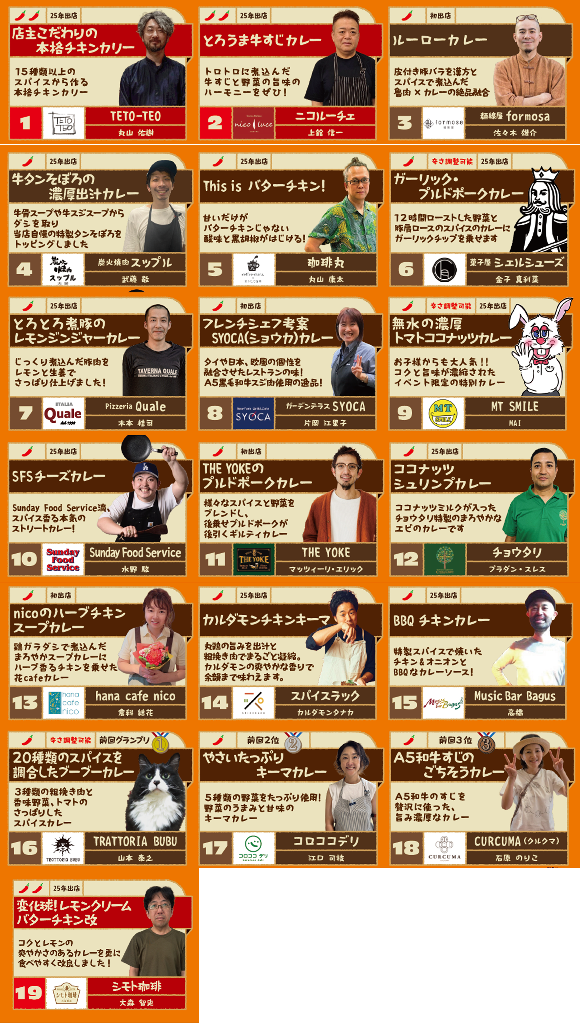 カレー出店店舗一覧