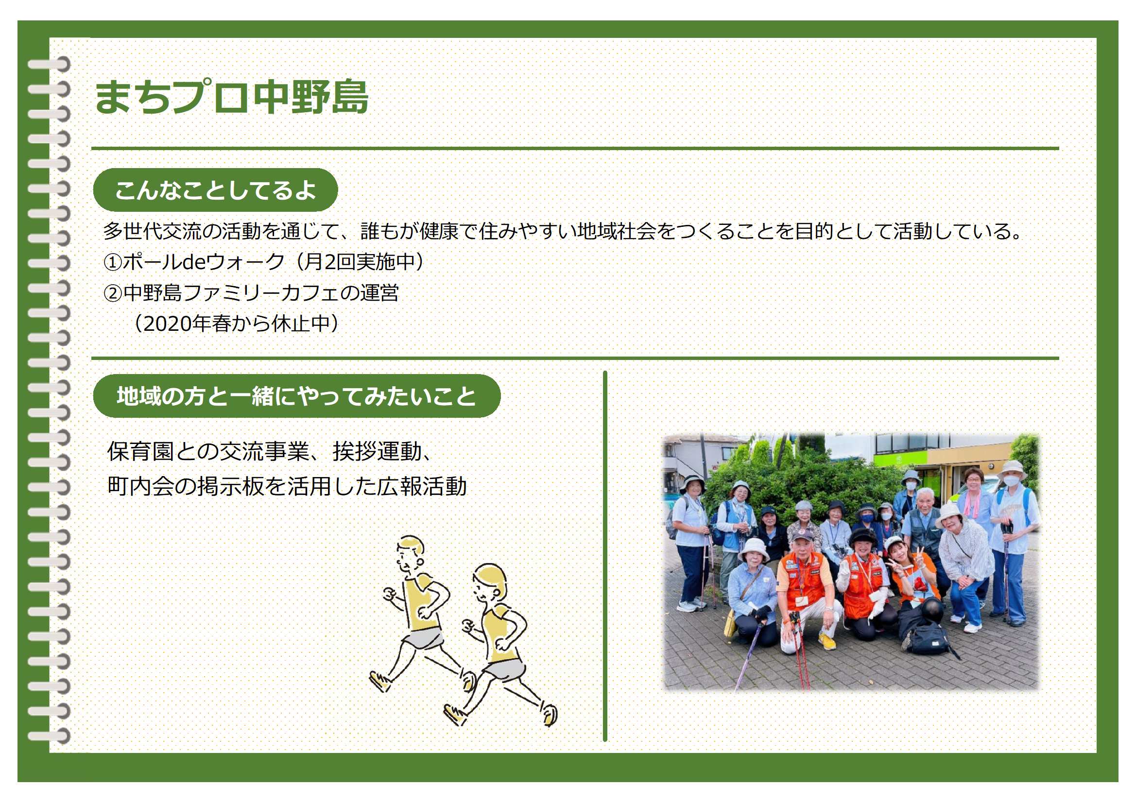 まちプロ中野島の団体紹介シート